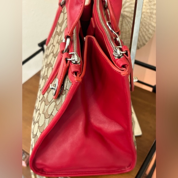 COACH Crosby Signature C Jacquard Canvas & Smooth Leather Carryall Tote Bag - Picture 5 of 12